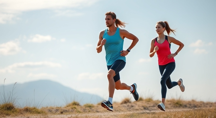 Men and Women Running Exercise